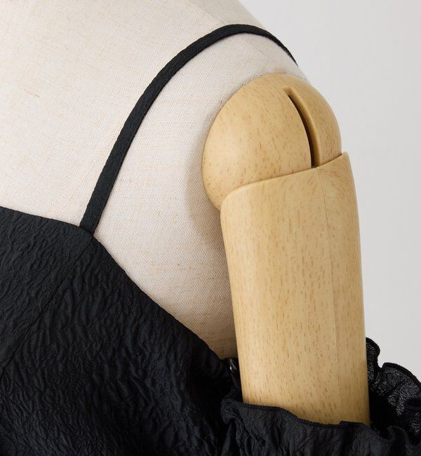  「【Black Ribbon Collection】異素材バルーンミニワンピース」|ワンピース|