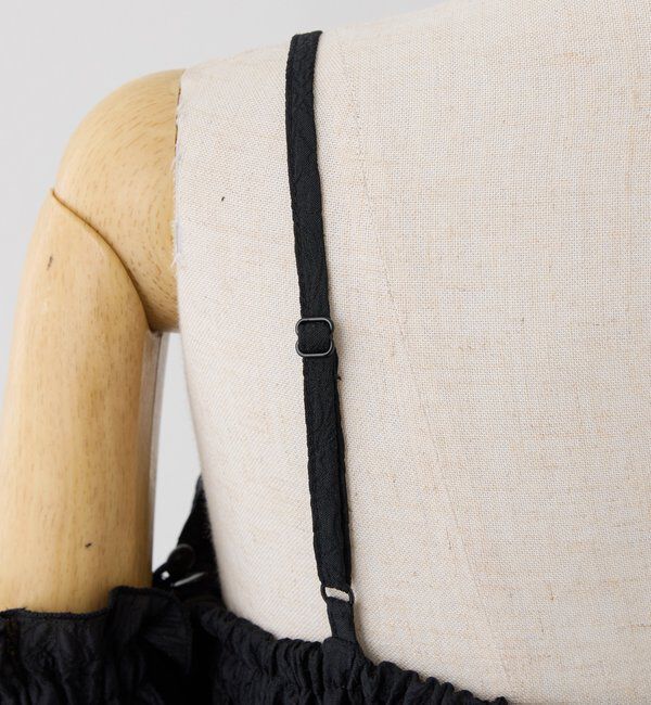  「【Black Ribbon Collection】異素材バルーンミニワンピース」|ワンピース|