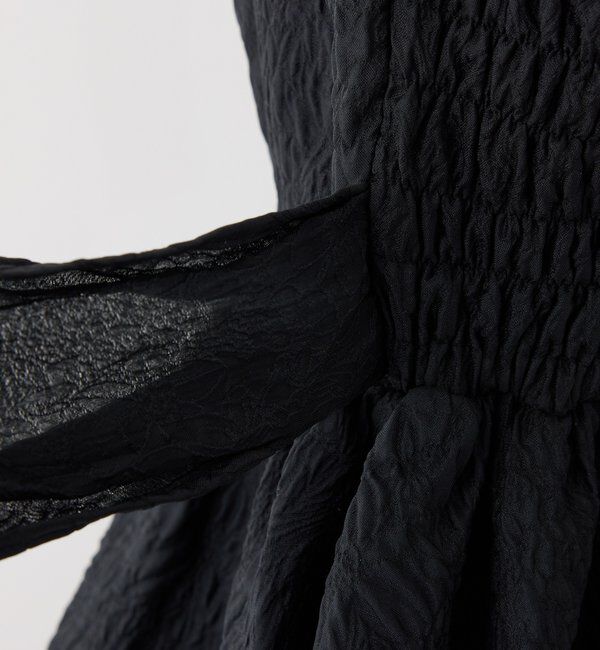  「【Black Ribbon Collection】異素材バルーンミニワンピース」|ワンピース|