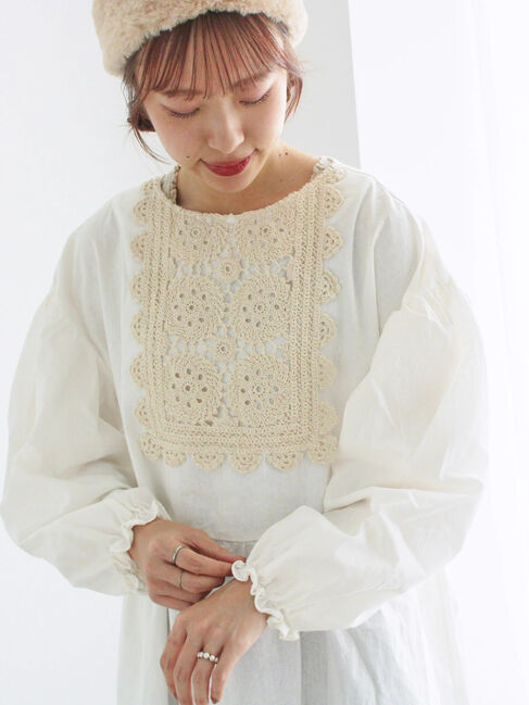 Samansa Mos2「【WEB限定】胸元レース貼りチュニック」|シャツ・ブラウス|