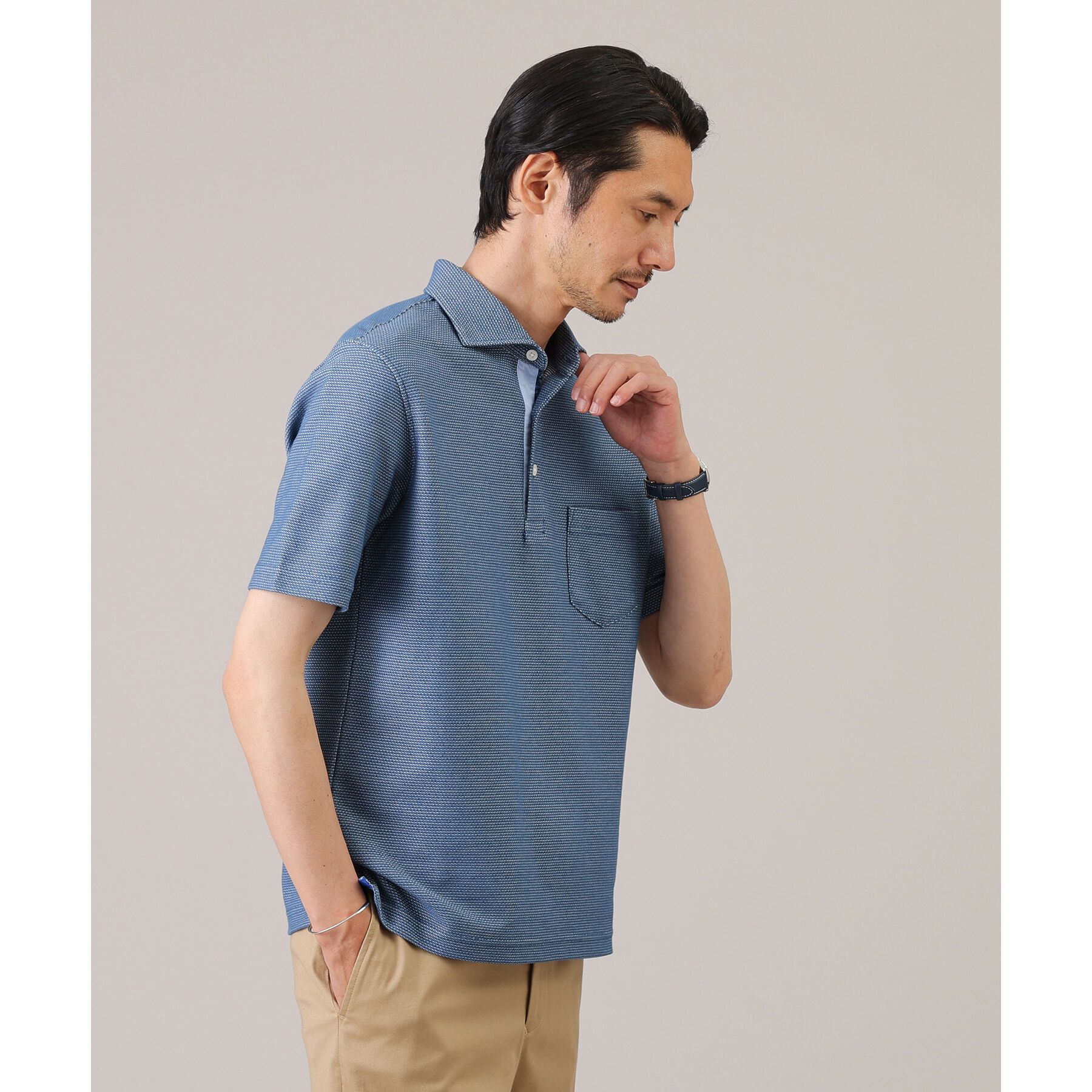 TAKEO KIKUCHI「【抗菌防臭／9色5サイズ展開】ハニカムメランジ ポロシャツ」|ポロシャツ|