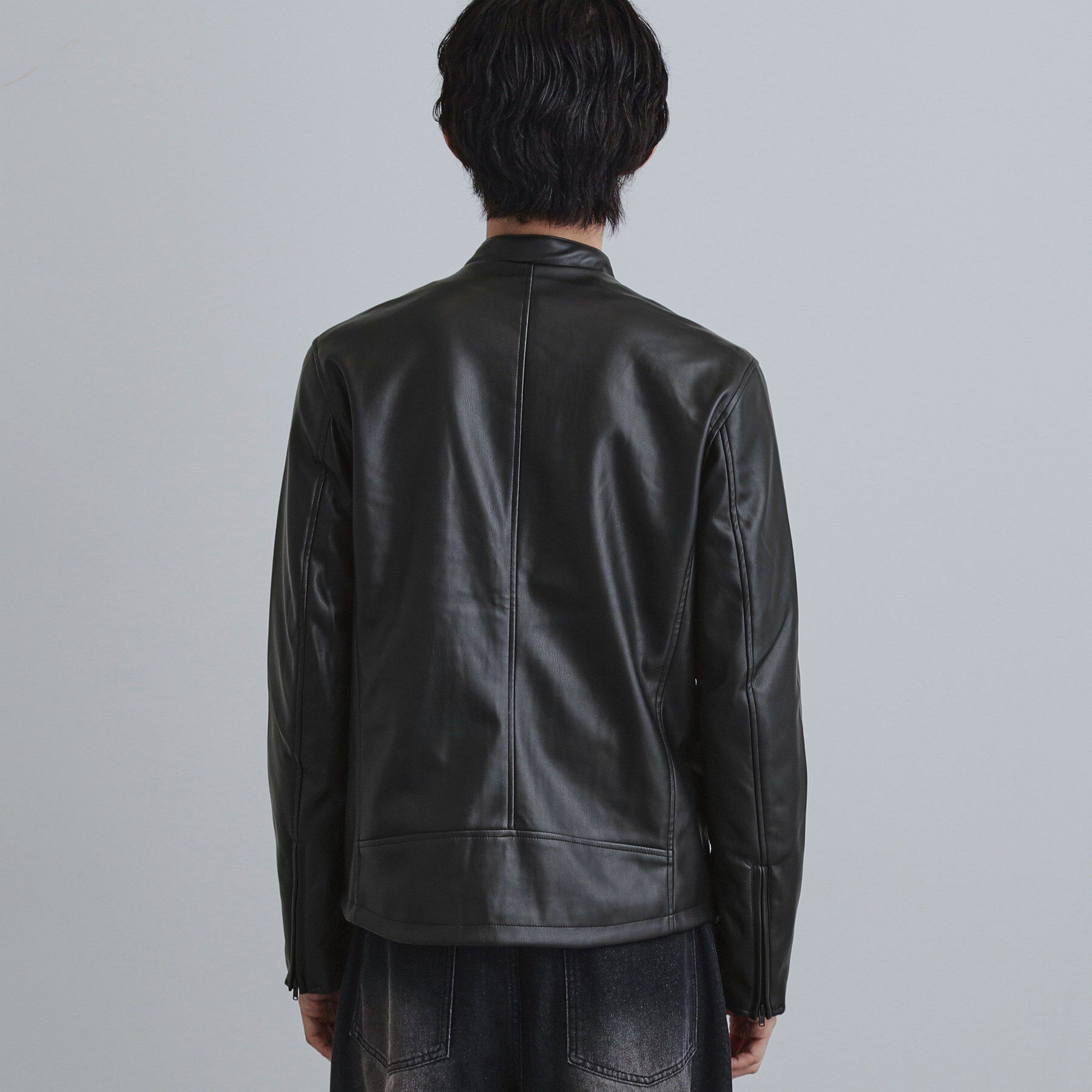 tk.TAKEO KIKUCHI「シングルレザー調ブルゾン」|ブルゾン・スタジャン|