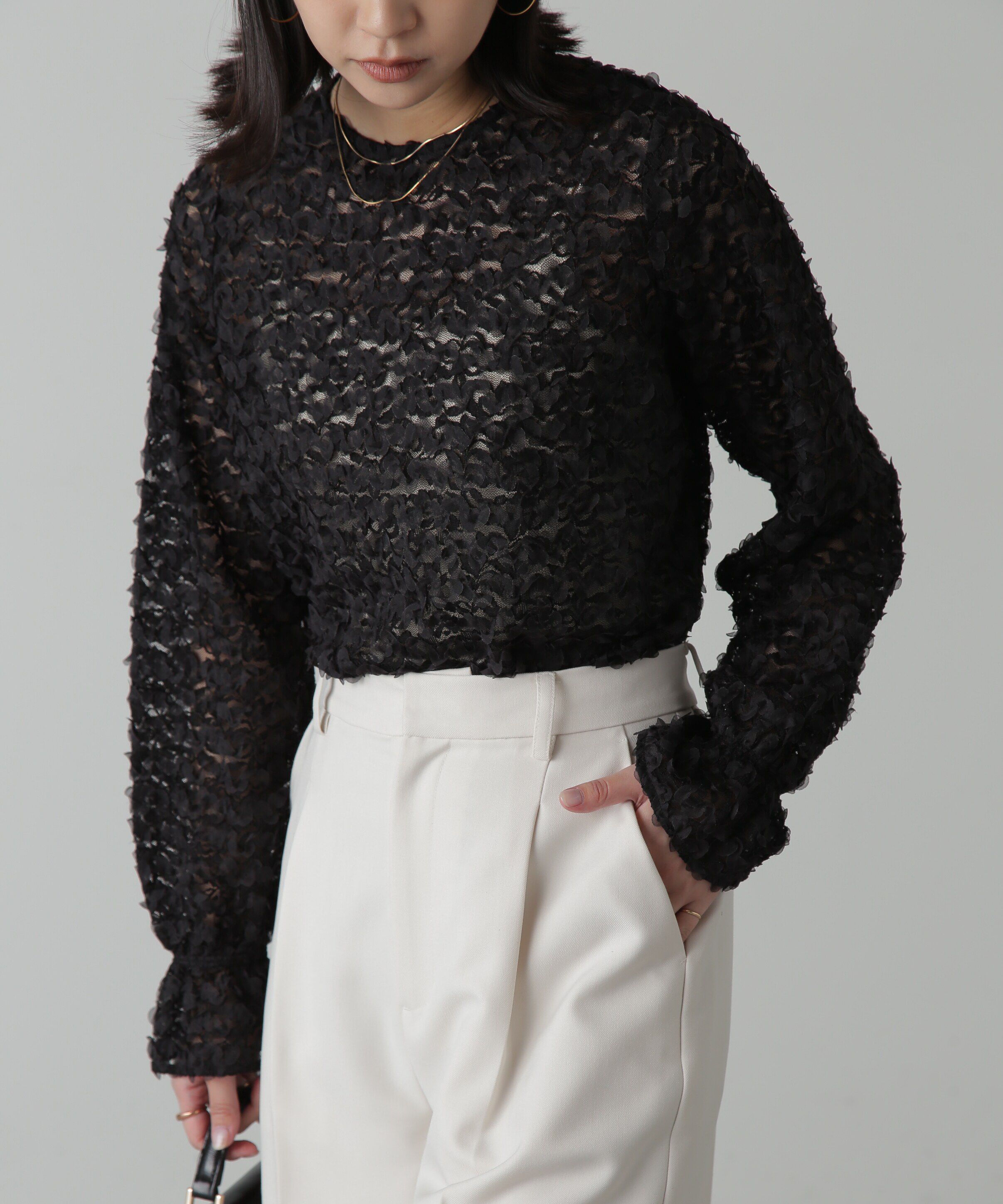  「レースフリルブラウス」|シャツ・ブラウス|