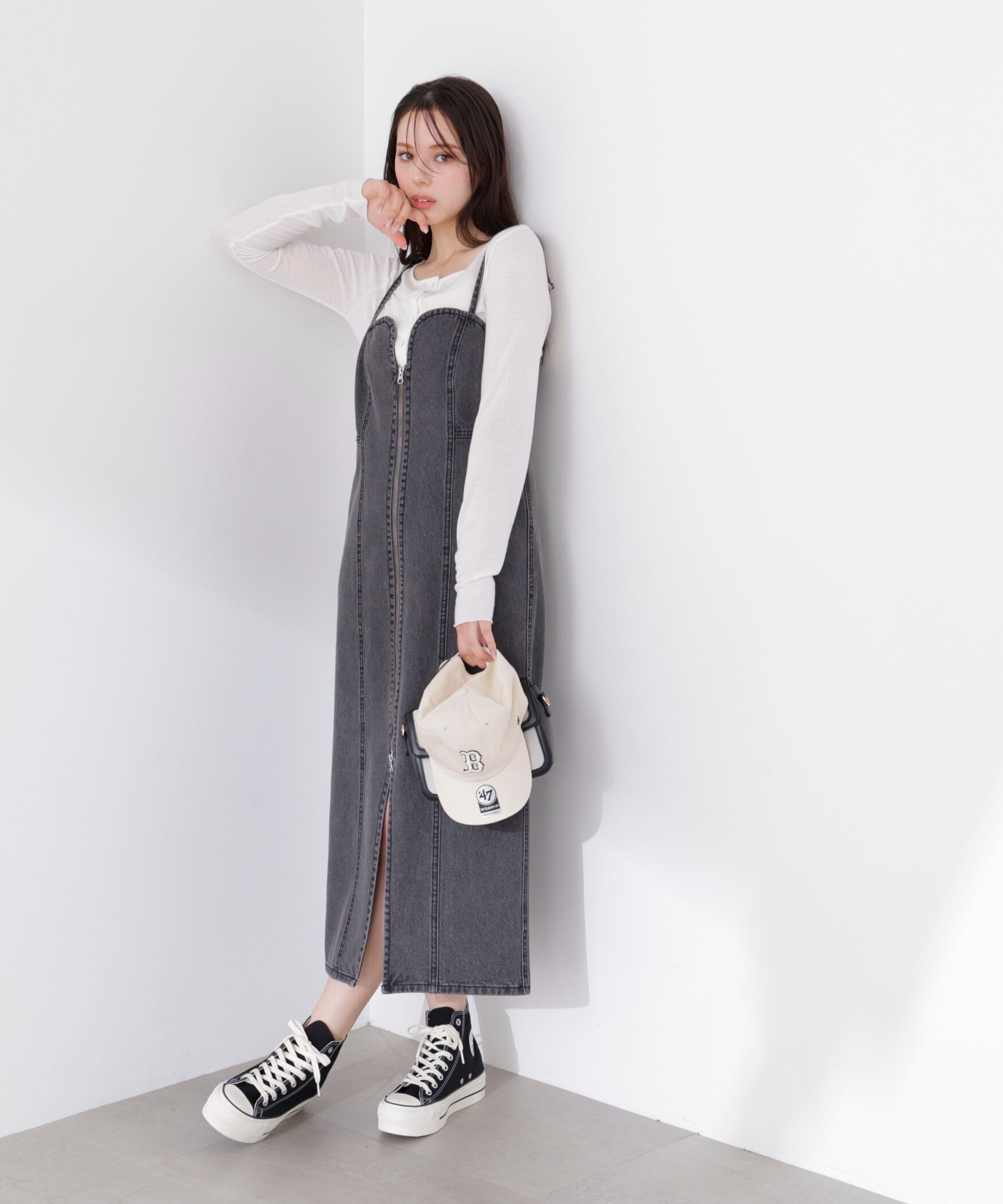 PROPORTION BODY DRESSING「〈a/mie〉デニムジャンスカ　26SS」|ワンピース|
