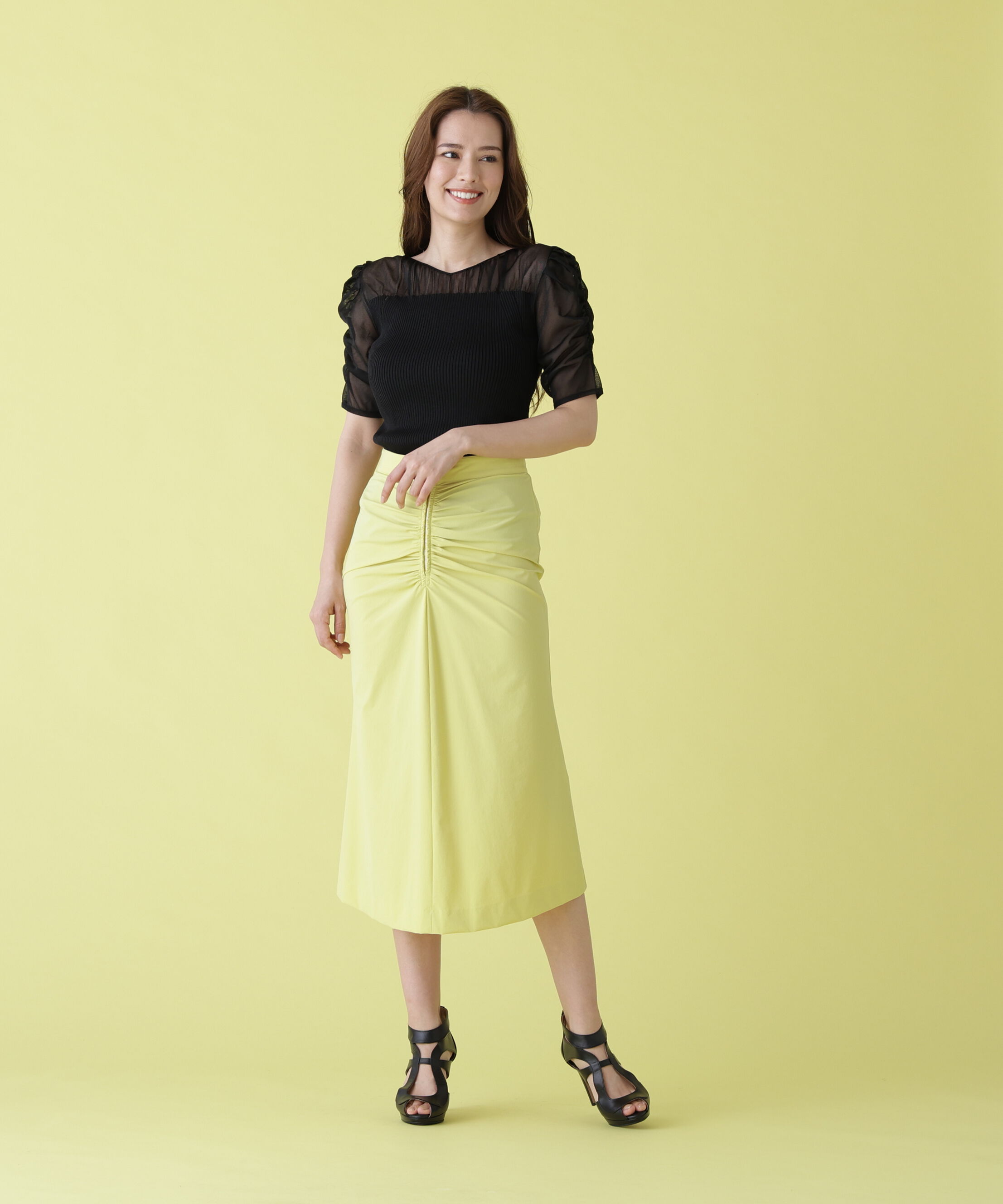  「ラメニットシアーコンビプルオーバー」|ニット・セーター|