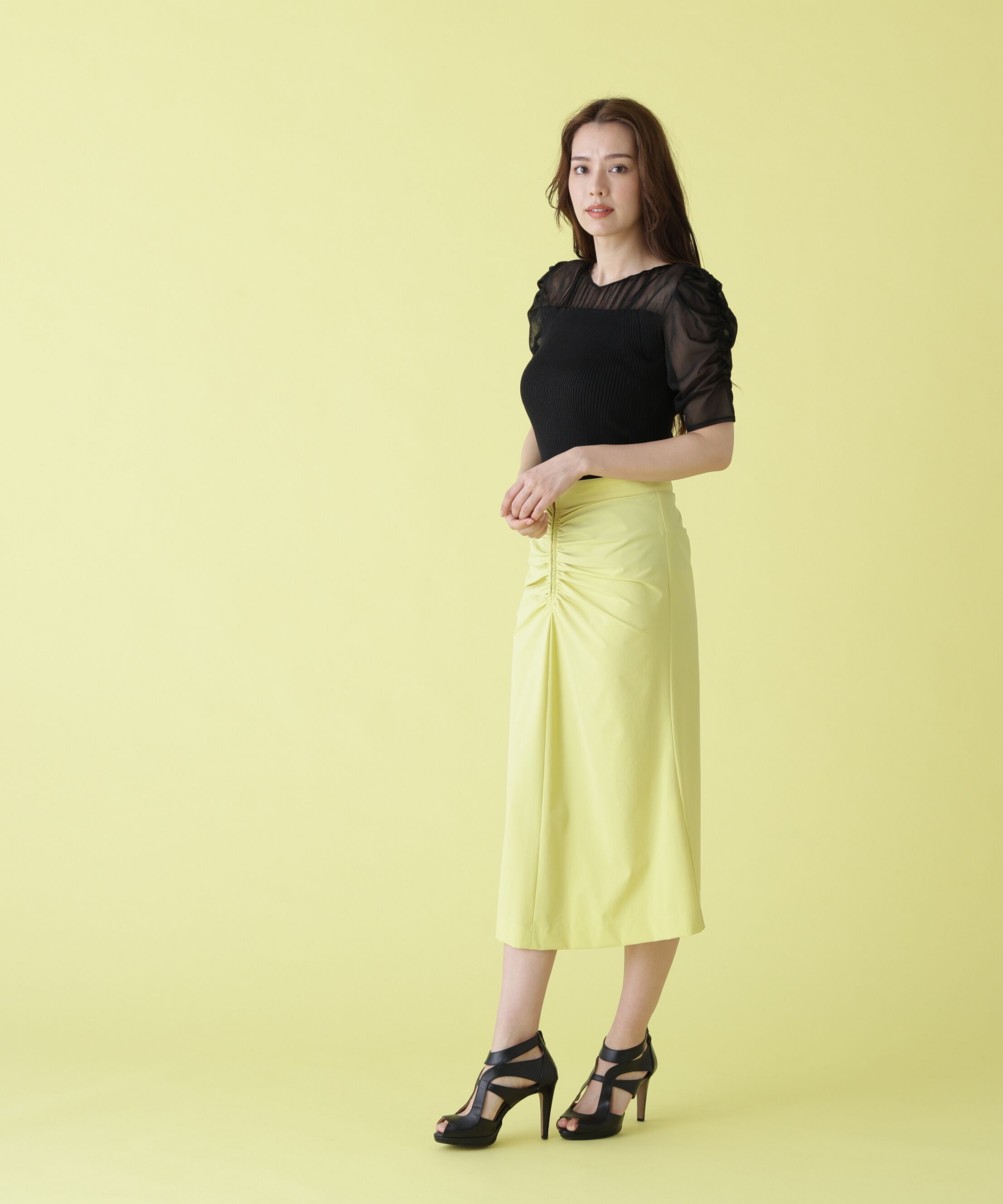  「ラメニットシアーコンビプルオーバー」|ニット・セーター|