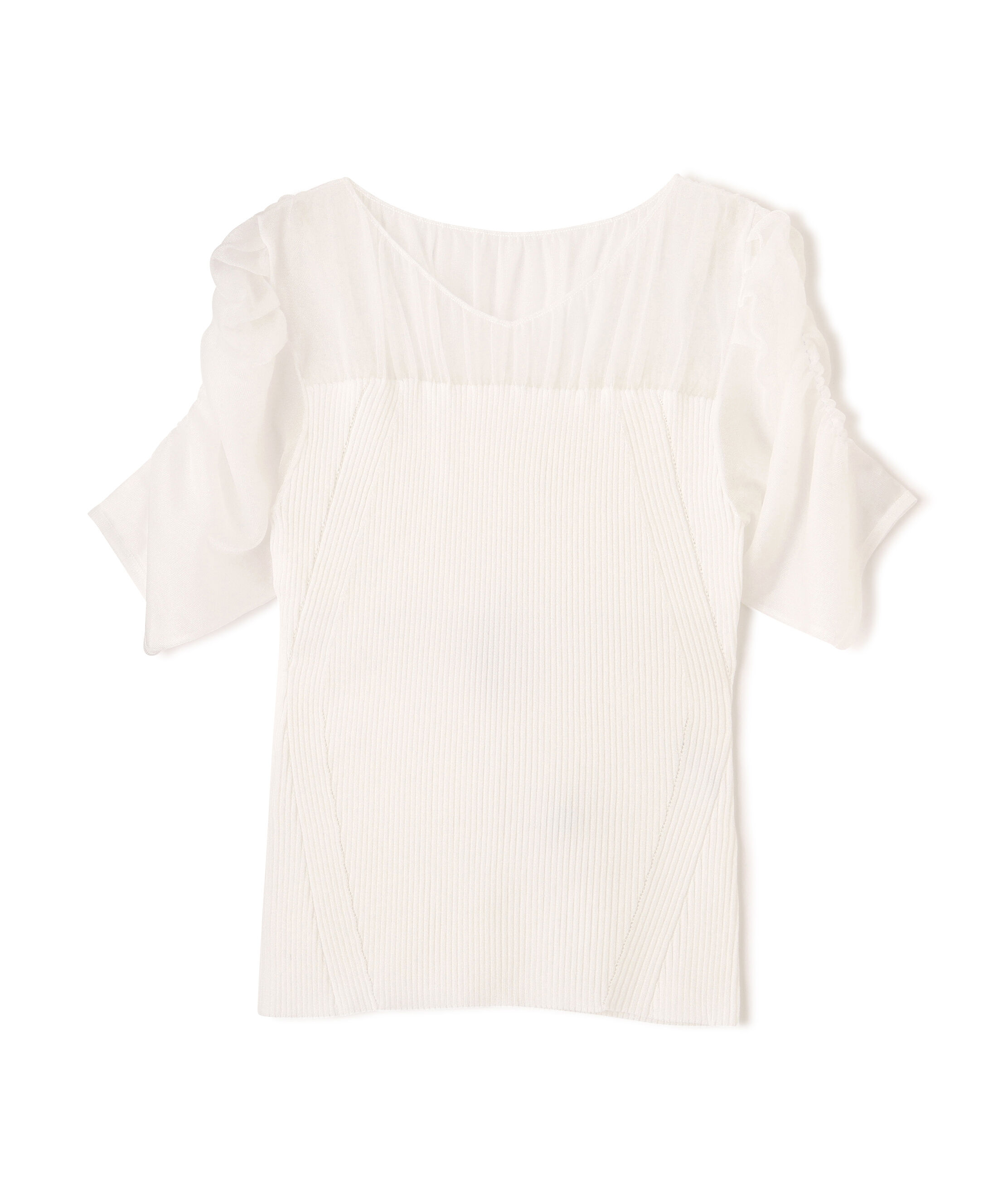  「ラメニットシアーコンビプルオーバー」|ニット・セーター|