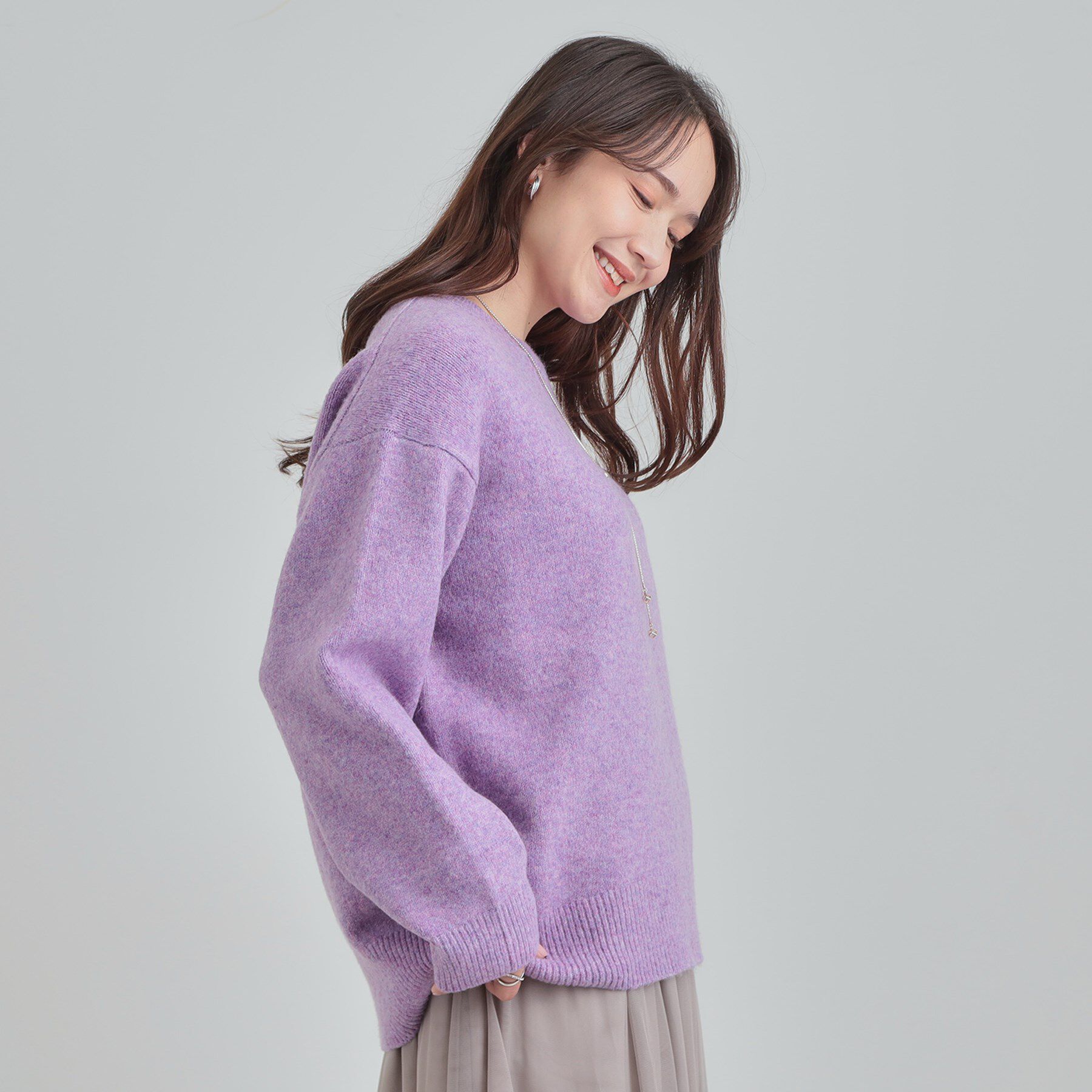 SHOO･LA･RUE「【洗濯機可】お気に入りカラーを身にまとって　ふんわりゆるニット」|ニット・セーター|