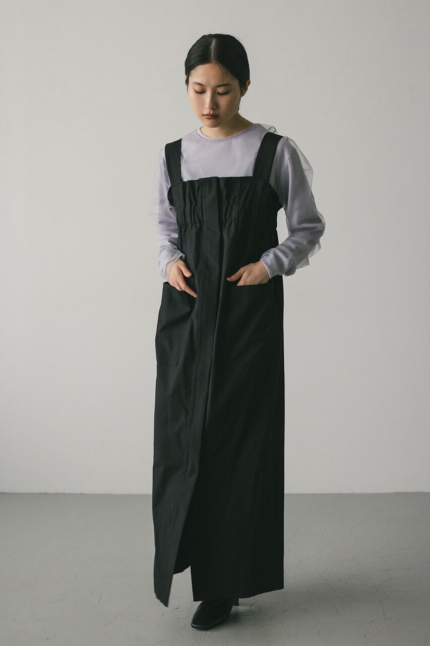 STYLEMIXER「ワイドギャザージャンスカ」|ワンピース|BLK