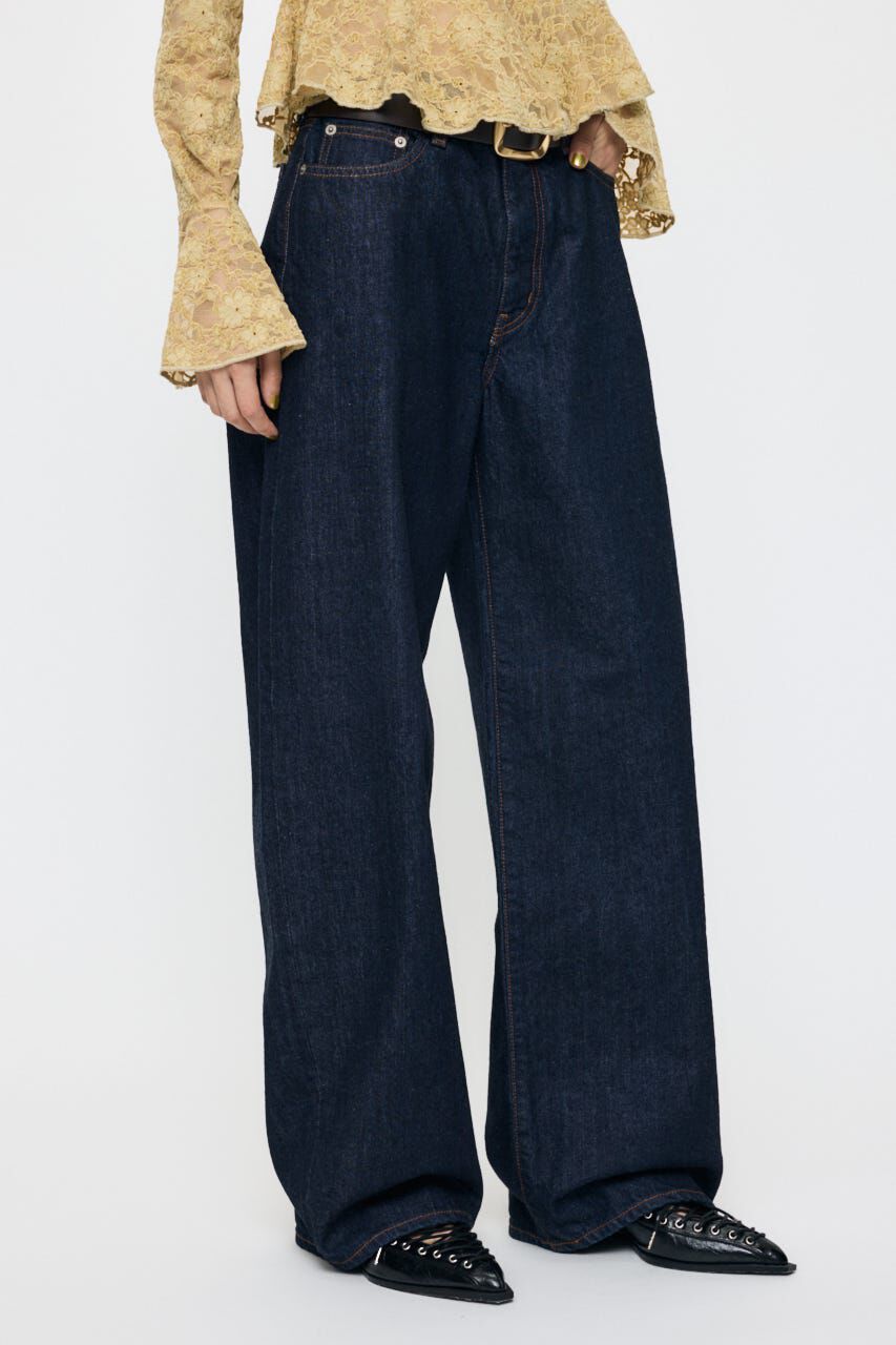 MOUSSY「MIDRISE CURVED WIDE ストレート」|デニム|