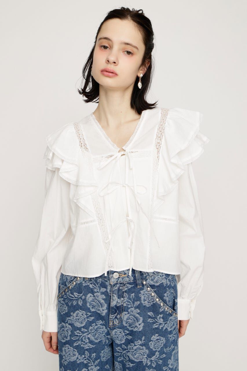 SLY「2WAY RIBBON FRILL LACE トップス」|シャツ・ブラウス|