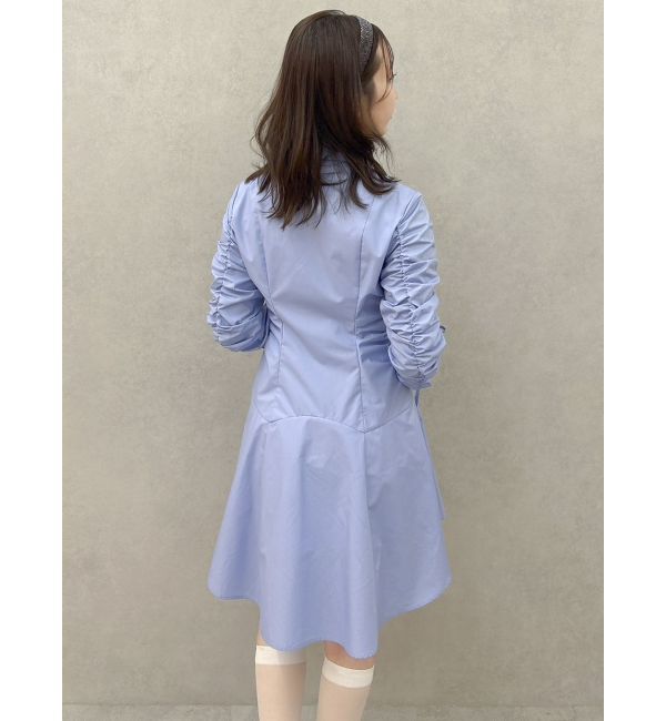 dazzlin「ギャザースリーブイレヘムシャツワンピース」|ワンピース|
