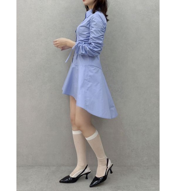 dazzlin「ギャザースリーブイレヘムシャツワンピース」|ワンピース|