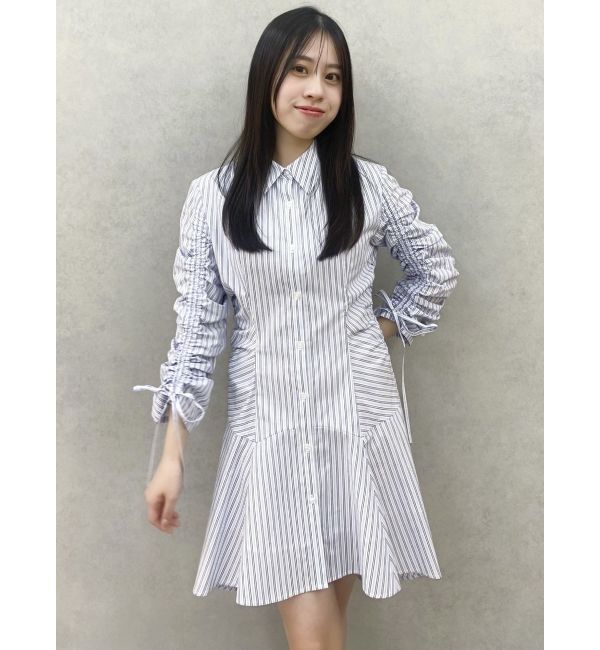 dazzlin「ギャザースリーブイレヘムシャツワンピース」|ワンピース|