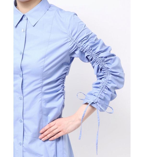 dazzlin「ギャザースリーブイレヘムシャツワンピース」|ワンピース|