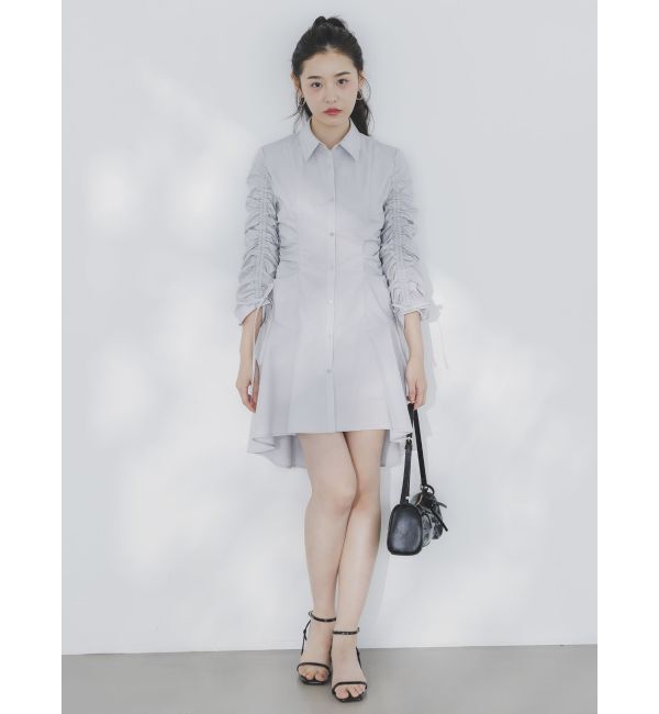 dazzlin「ギャザースリーブイレヘムシャツワンピース」|ワンピース|