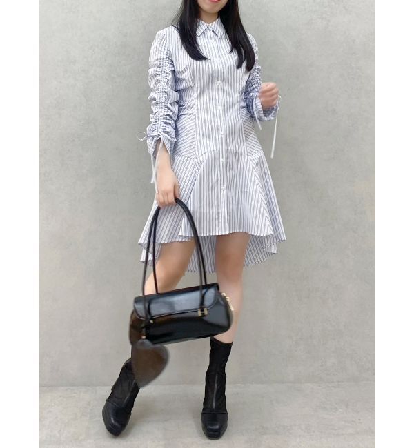 dazzlin「ギャザースリーブイレヘムシャツワンピース」|ワンピース|ミックス