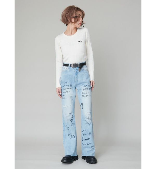 EVRIS「ワンポイントバックオープンケーブルニット」|ニット・セーター|