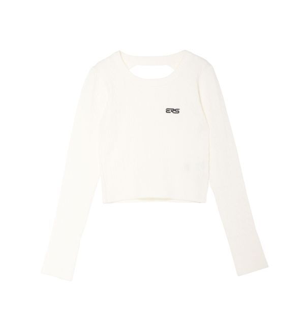 EVRIS「ワンポイントバックオープンケーブルニット」|ニット・セーター|