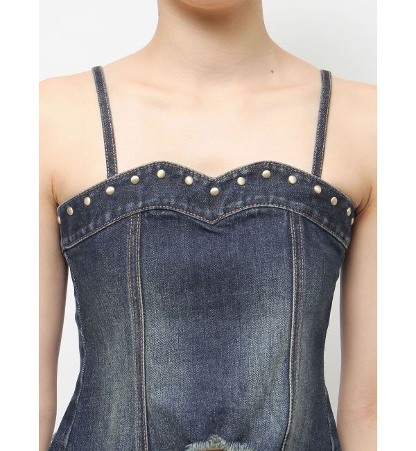 EVRIS「スタッズモチーフデニムキャミ【セットアップ着用可能】」|キャミソール|