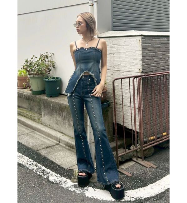 EVRIS「スタッズモチーフデニムキャミ【セットアップ着用可能】」|キャミソール|