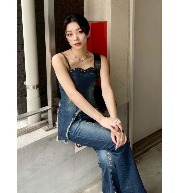 EVRIS「スタッズモチーフデニムキャミ【セットアップ着用可能】」|キャミソール|