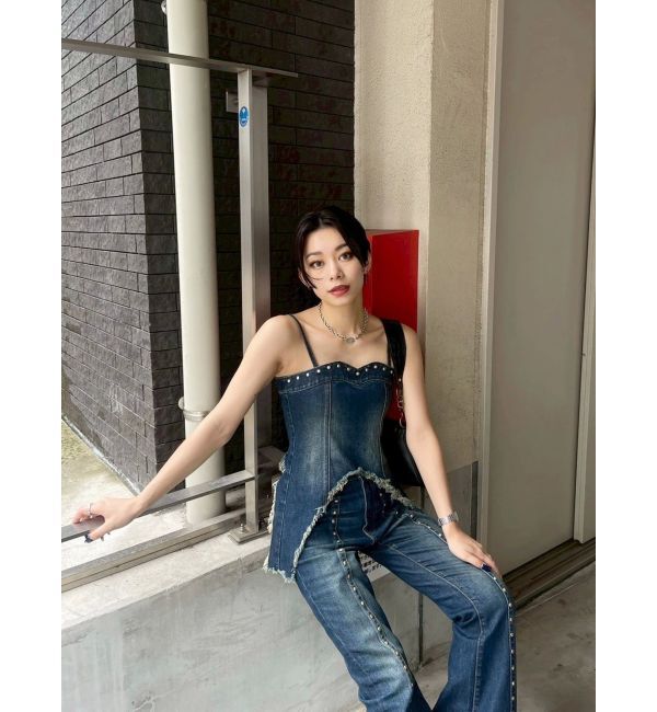 EVRIS「スタッズモチーフデニムキャミ【セットアップ着用可能】」|キャミソール|