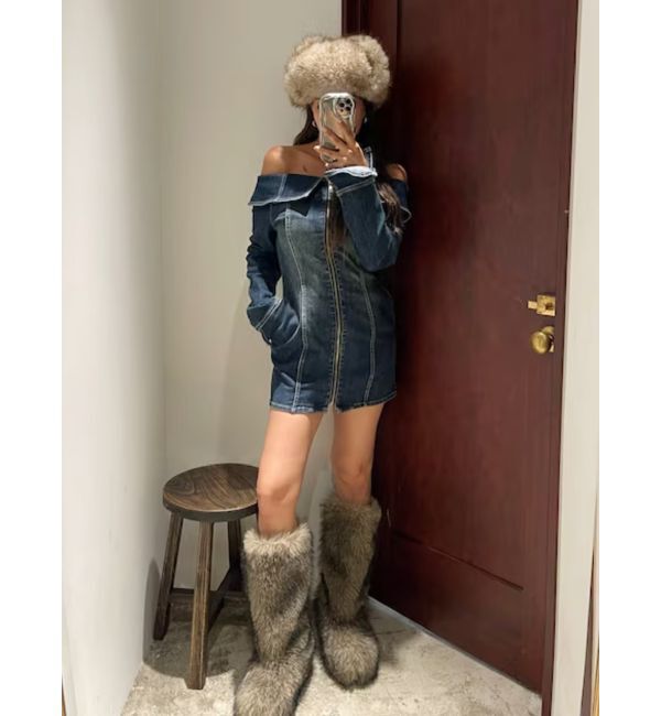 EVRIS「ファイクファーモンスターブーツ」|ロングブーツ|