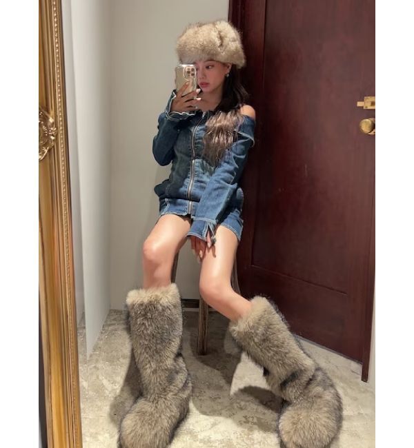 EVRIS「ファイクファーモンスターブーツ」|ロングブーツ|