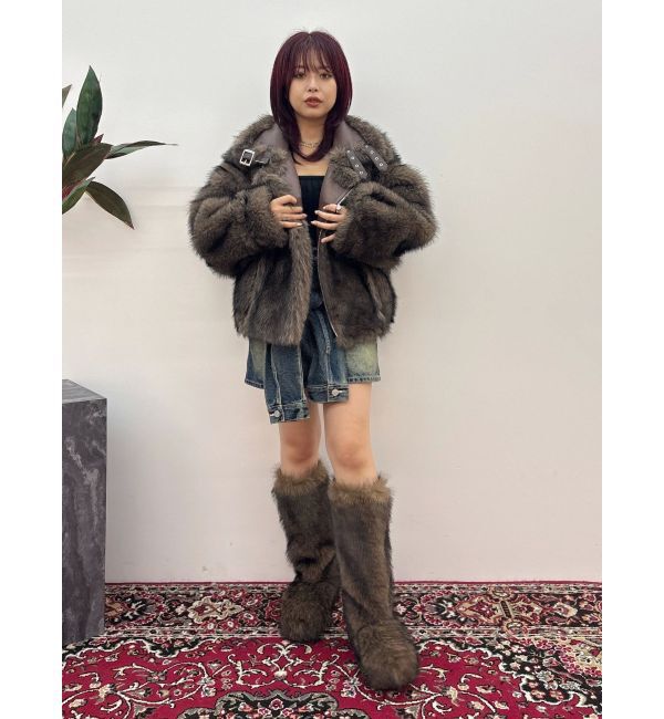 EVRIS「ファイクファーモンスターブーツ」|ロングブーツ|