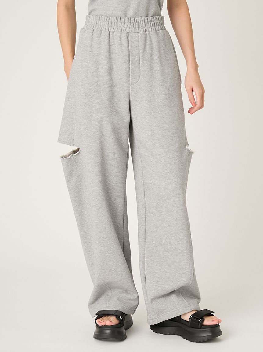 FRAY I.D「カットアウトスウェットパンツ」|チノ|