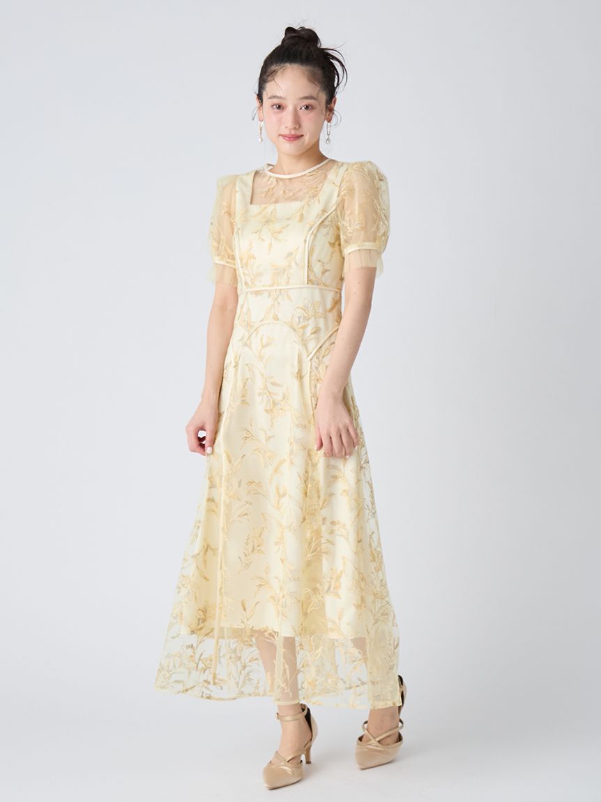 LILY BROWN「パネルラインエンブロイダリ―ドレス」|ドレス|