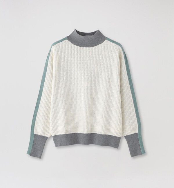  「2フェイスブロッキングニット」|ニット・セーター|ホワイト