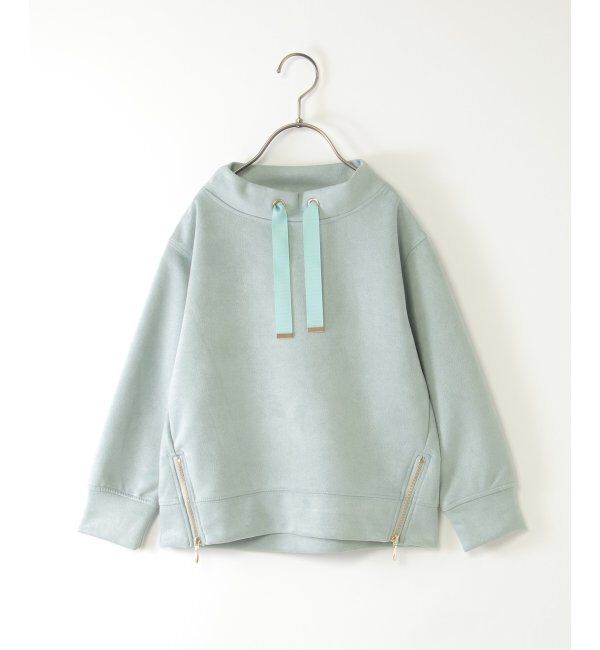 ikka kids「フェイクスエードサイドジップ使いプルオーバー（120~160cm）」|Tシャツ・カットソー|グリーン