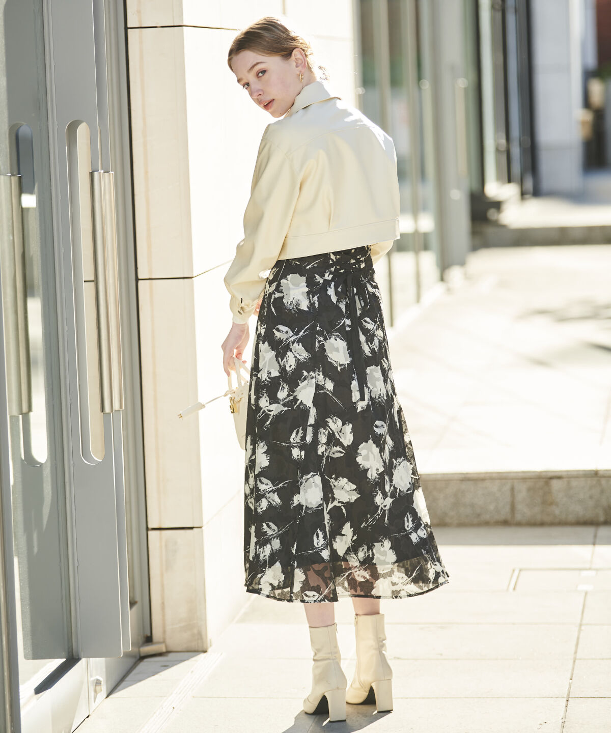 アンドクチュール「フェイクレザージップブルゾン」|ブルゾン・スタジャン|