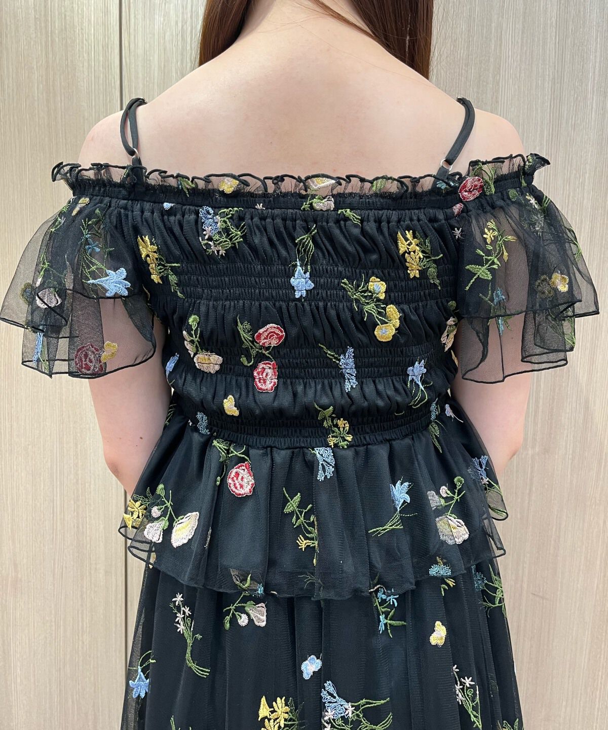 アンドクチュール「ボタニカル柄刺繍チュールブラウス」|シャツ・ブラウス|