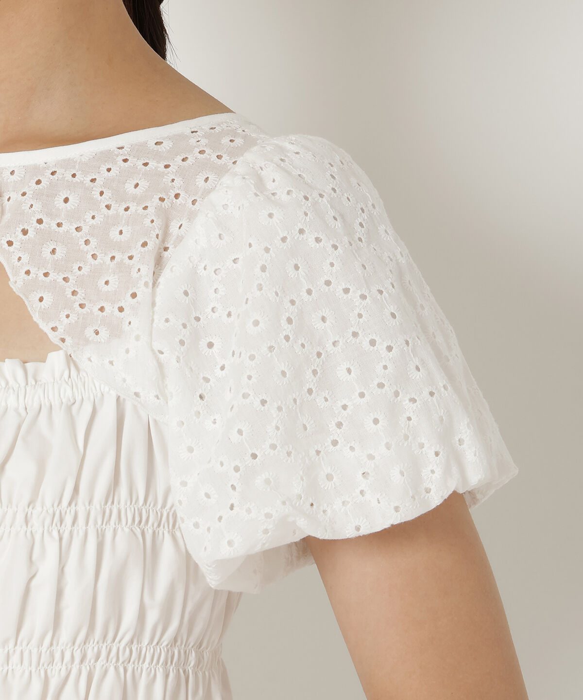 REDYAZEL「コットンレースシャーリングブラウス」|シャツ・ブラウス|