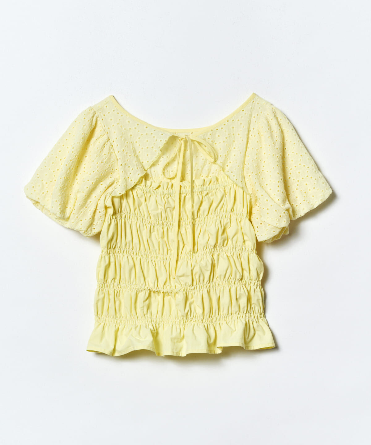 REDYAZEL「コットンレースシャーリングブラウス」|シャツ・ブラウス|