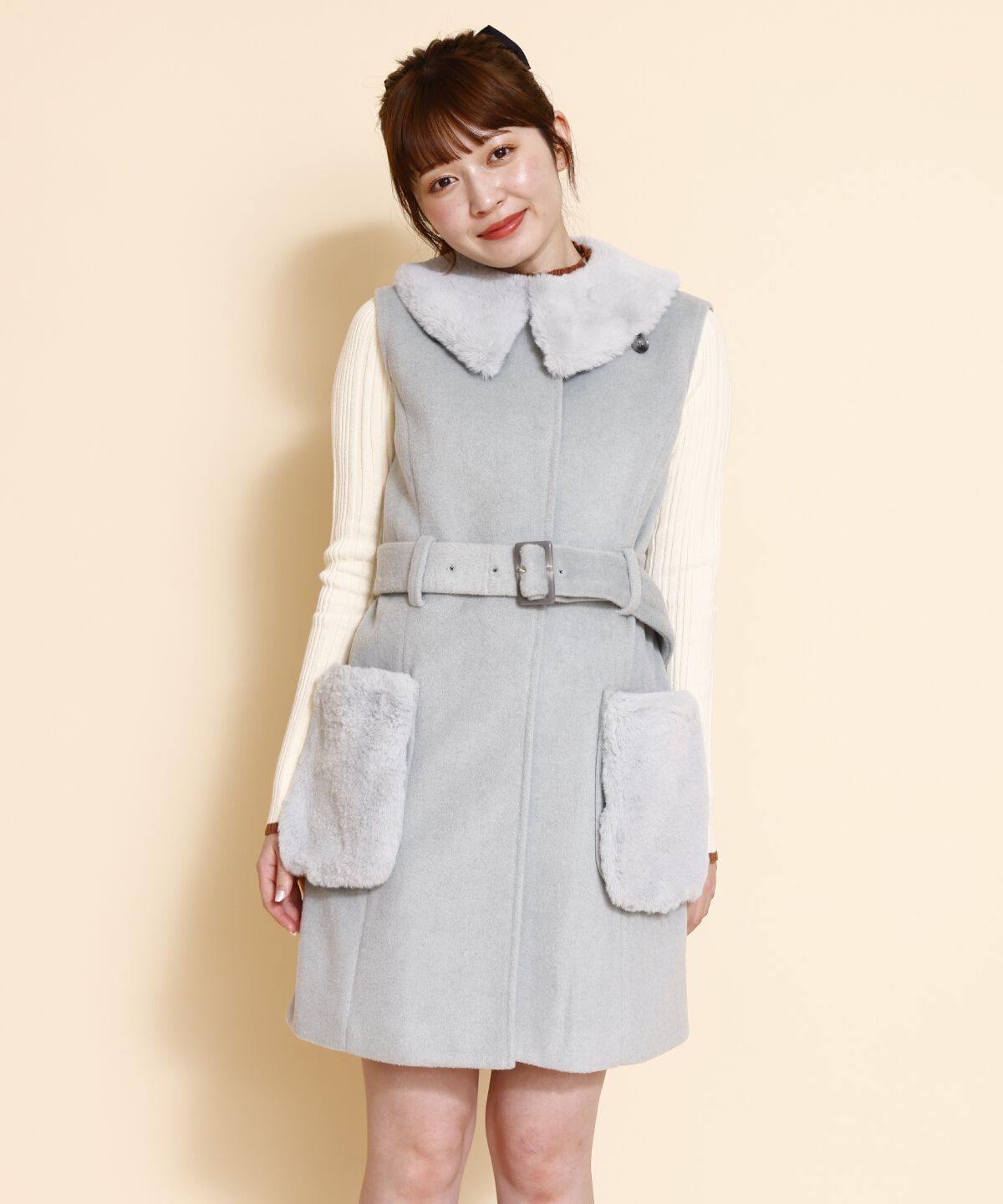 REDYAZEL「ファーカラースリットスリーブコート」|その他|