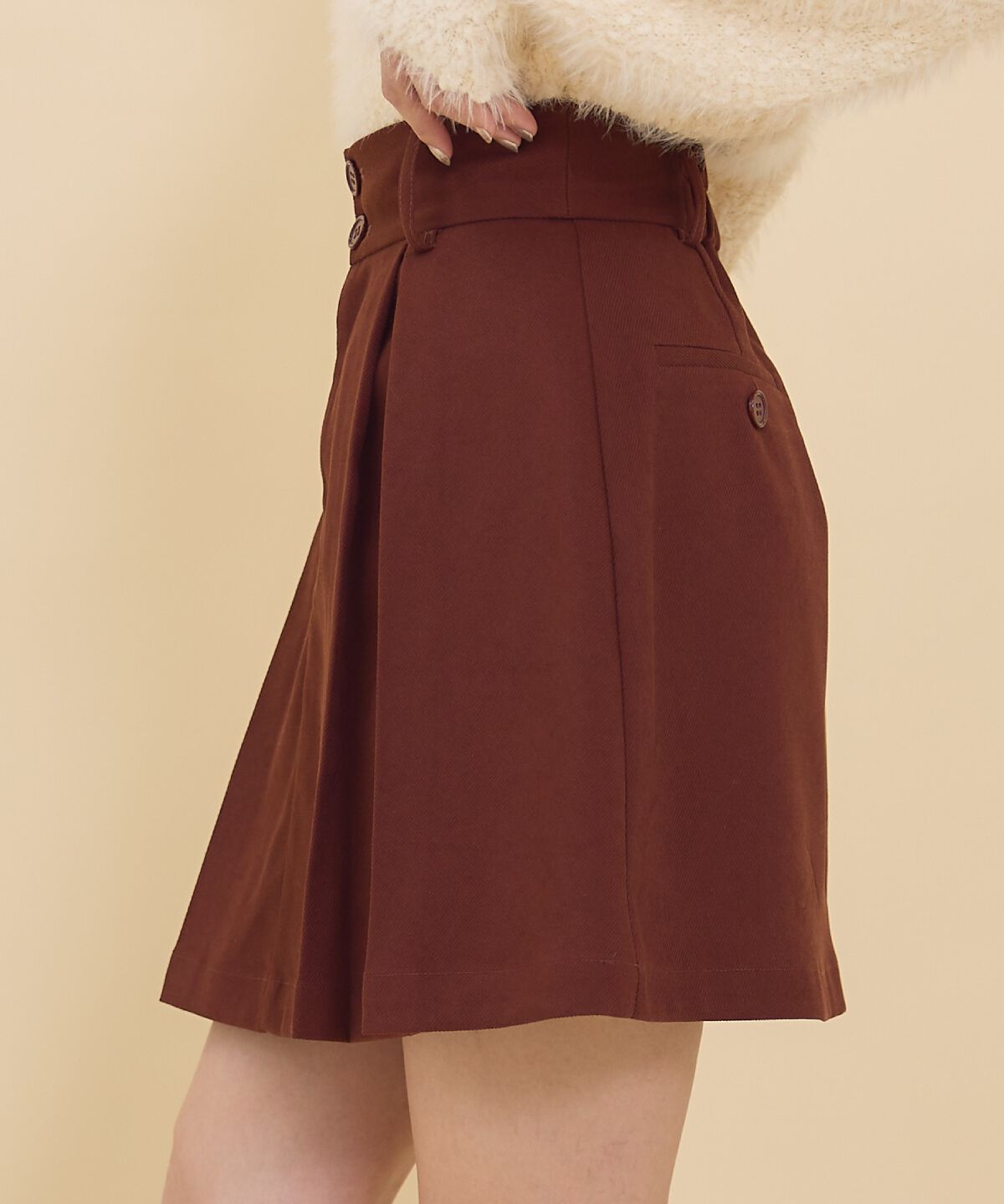 REDYAZEL「タックプリーツミニスカート」|フレア|