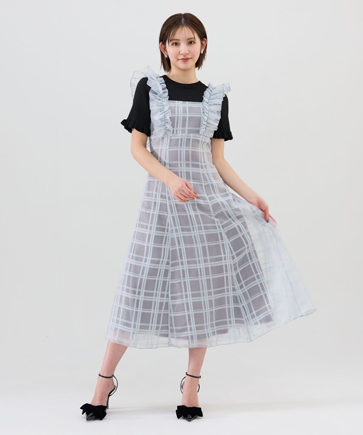 REDYAZEL「ショルダーフリルドッキングワンピース」|ワンピース|