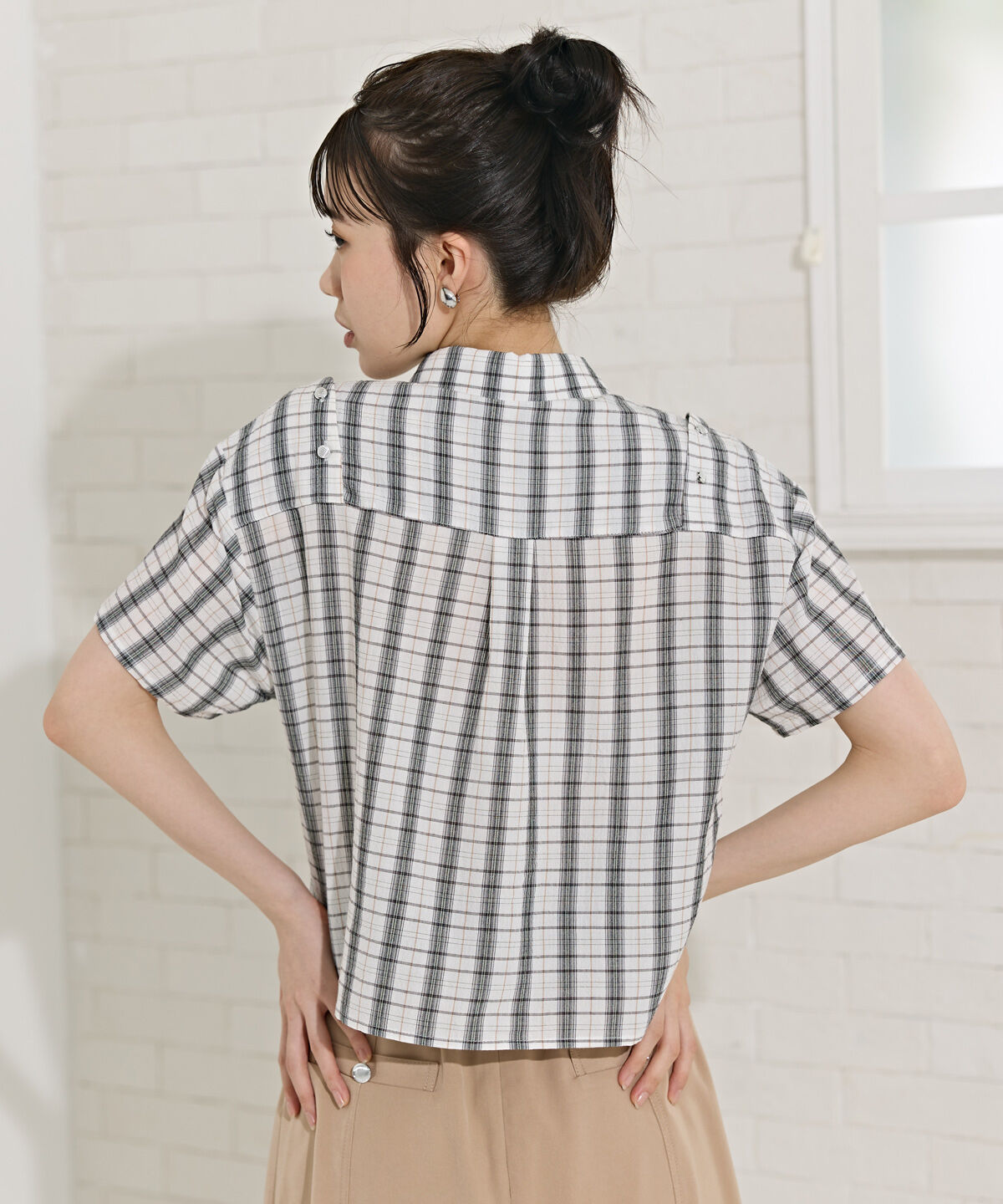 REDYAZEL「2WAYスリーブチェックトップス」|シャツ・ブラウス|