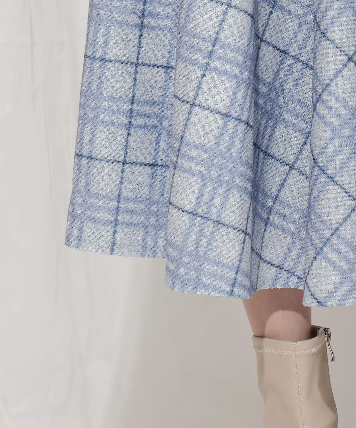 WILLSELECTION「バイヤスチェックサーキュラースカート」|フレア|