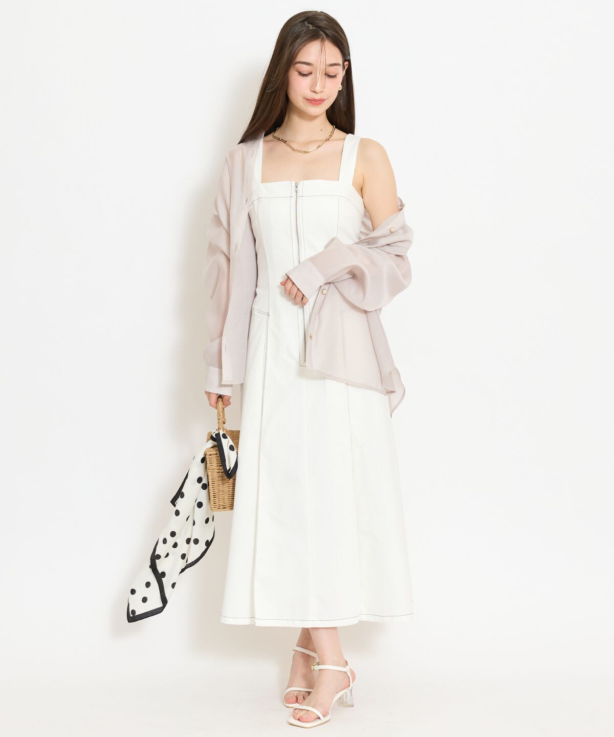 WILLSELECTION「ステッチデザインフロントZIPワンピース」|ワンピース|オフ