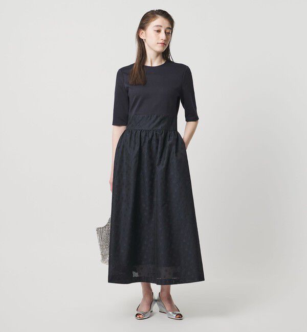 UNITED ARROWS「フィット&フレア シアー ドット ワンピース ‐ウォッシャブル‐」|ワンピース|