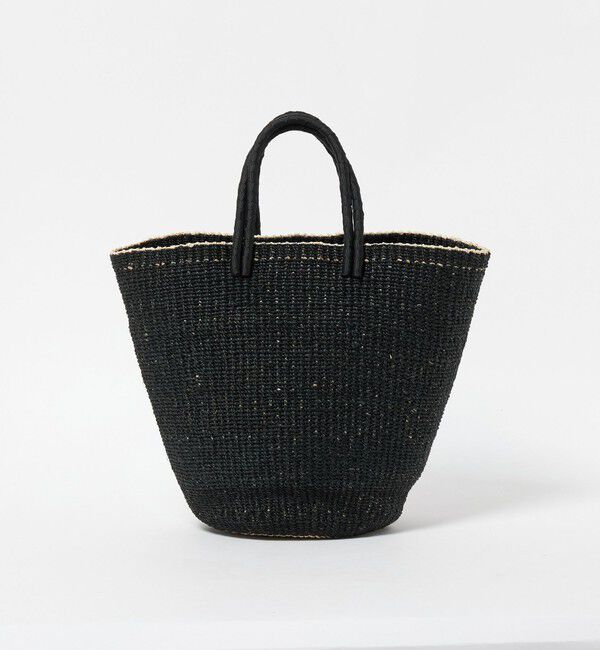 UNITED ARROWS「アバカ ダブルハンドル トートバッグ」|かごバッグ|BLACK