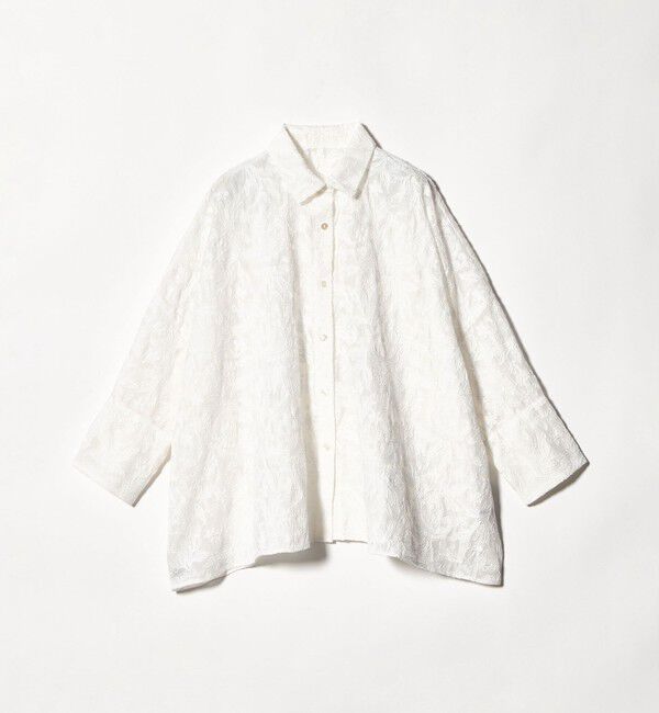 UNITED ARROWS「エンブロイダリー シアー シャツ」|シャツ・ブラウス|OFF WHITE