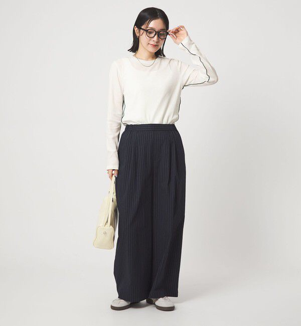 UNITED ARROWS green label relaxing「【WEB限定】＜at ease＞シアーテレコ ロングスリーブ カットソー」|Tシャツ・カットソー|