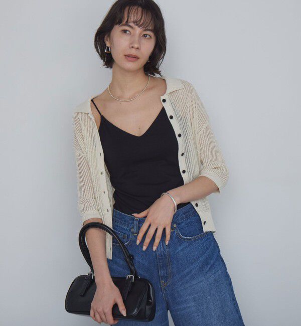 UNITED ARROWS green label relaxing「Vネックキャミソール」|キャミソール|BLACK