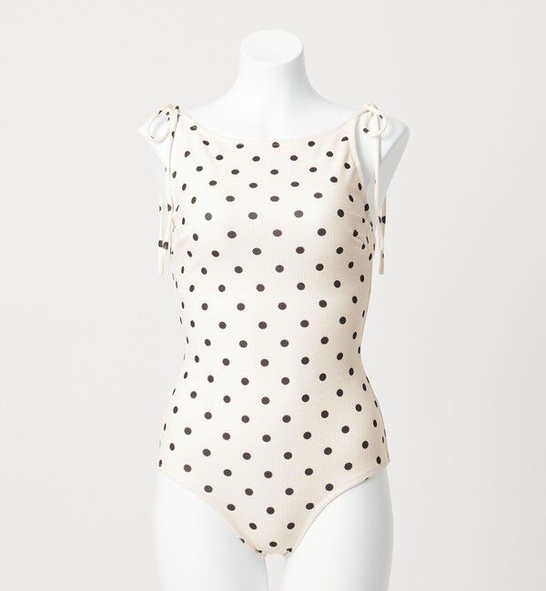 UNITED ARROWS green label relaxing「ハイネックWリボン ドット柄 ワンピース スイムウェア / 水着」|その他|